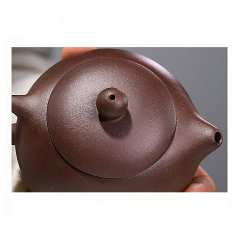 Authentic Yixing Zisha Purple Clay Mini Teapot, Xishi Style, 180ml Capacity - theTeaCloud