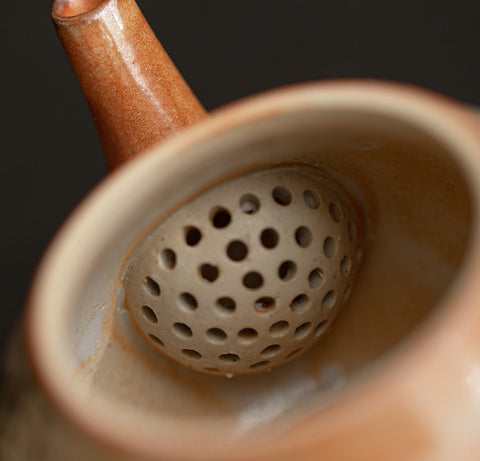 Shino Cat Series Ceramic Teapot with Built-in Filter for Tea Brewing, Personal Teapot - theTeaCloud