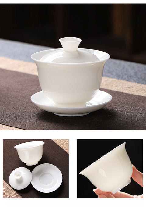 Jade White Porcelain Tea Set