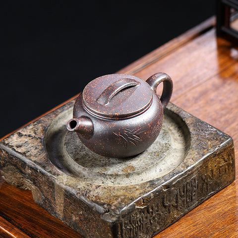Authentic Yixing Zisha Purple Clay Mini Teapot, 140ml Capacity - theTeaCloud