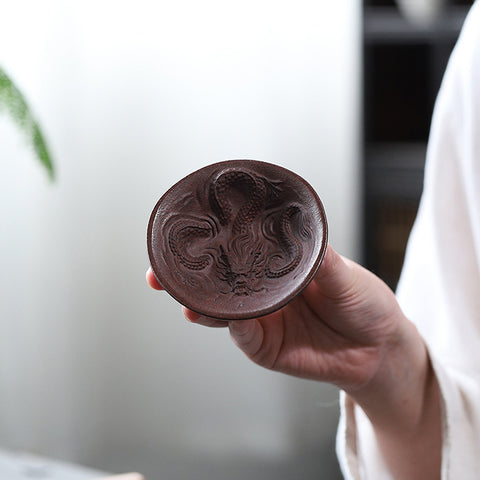 Handmade Purple Zisha Clay Dragon Cup - Kongfu Tea Cup - 60ml Capacity - theTeaCloud