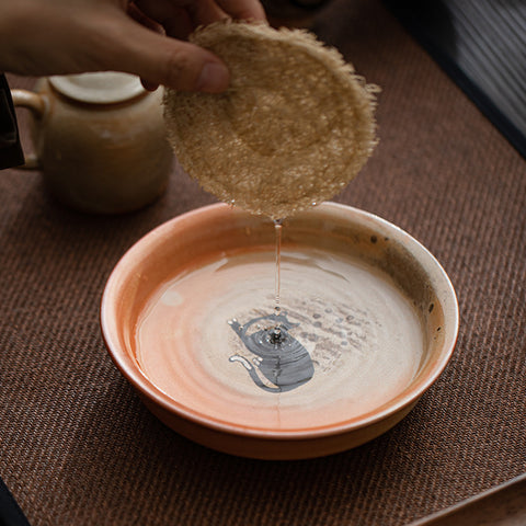 Shino Cat Vintage Style Ceramic Teapot Stand, Tea Plate, Snack Plate - theTeaCloud
