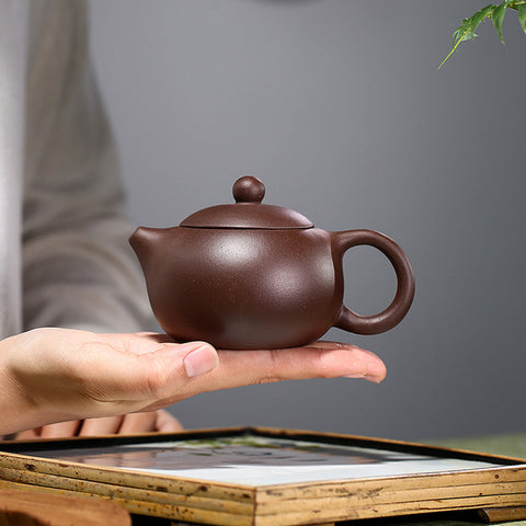 Authentic Yixing Zisha Purple Clay Mini Teapot, Xishi Style, 180ml Capacity - theTeaCloud