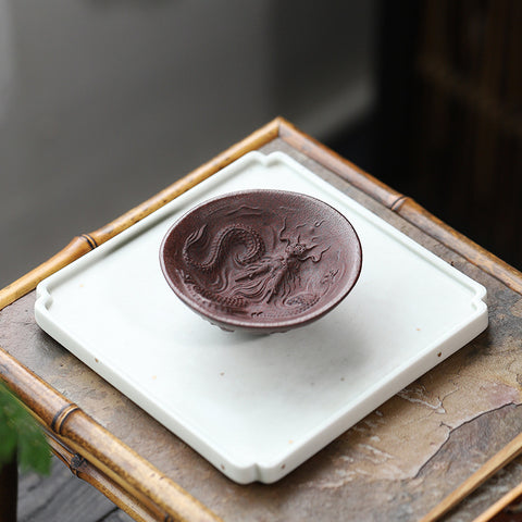 Handmade Purple Zisha Clay Dragon Cup - Kongfu Tea Cup - 60ml Capacity - theTeaCloud