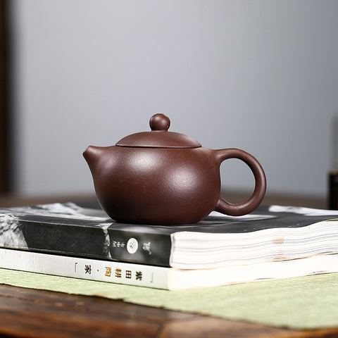 Authentic Yixing Zisha Purple Clay Mini Teapot, Xishi Style, 180ml Capacity - theTeaCloud