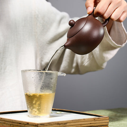 Authentic Yixing Zisha Purple Clay Mini Teapot, Xishi Style, 180ml Capacity - theTeaCloud