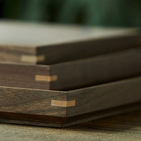 Handmade Black Walnut Wood Serving Tray, Rectangular and Square Shapes - theTeaCloud