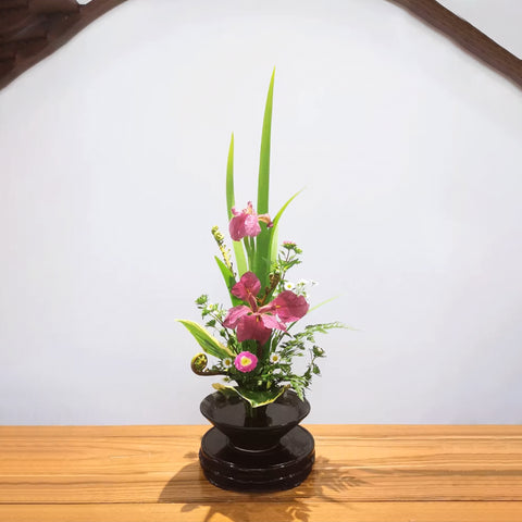 Handmade Ceramic Ikebana Bowl, Kenzan Flower Frog Included