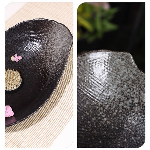 Handmade Petal Shape Ceramic Ikebana Vase, Kenzan Flower Frog Included - theTeaCloud