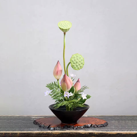 Handmade Ceramic Ikebana Bowl, Kenzan Flower Frog Included - theTeaCloud