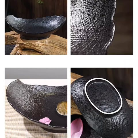 Handmade Petal Shape Ceramic Ikebana Vase, Kenzan Flower Frog Included - theTeaCloud