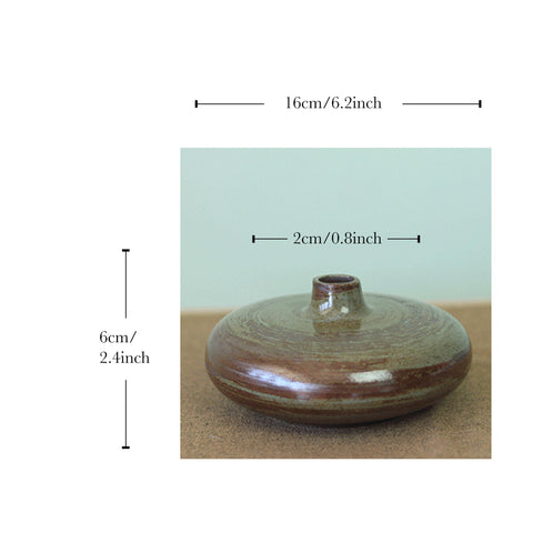 Ceramic Mini Zen Style Vase, Adjustable Faux Flower Branch Included - theTeaCloud