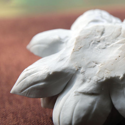 Hand Crafted White Lotus Flower Porcelain Incense Holder, Tea Table Decor - Small and Large Sizes, Gift Package available - theTeaCloud