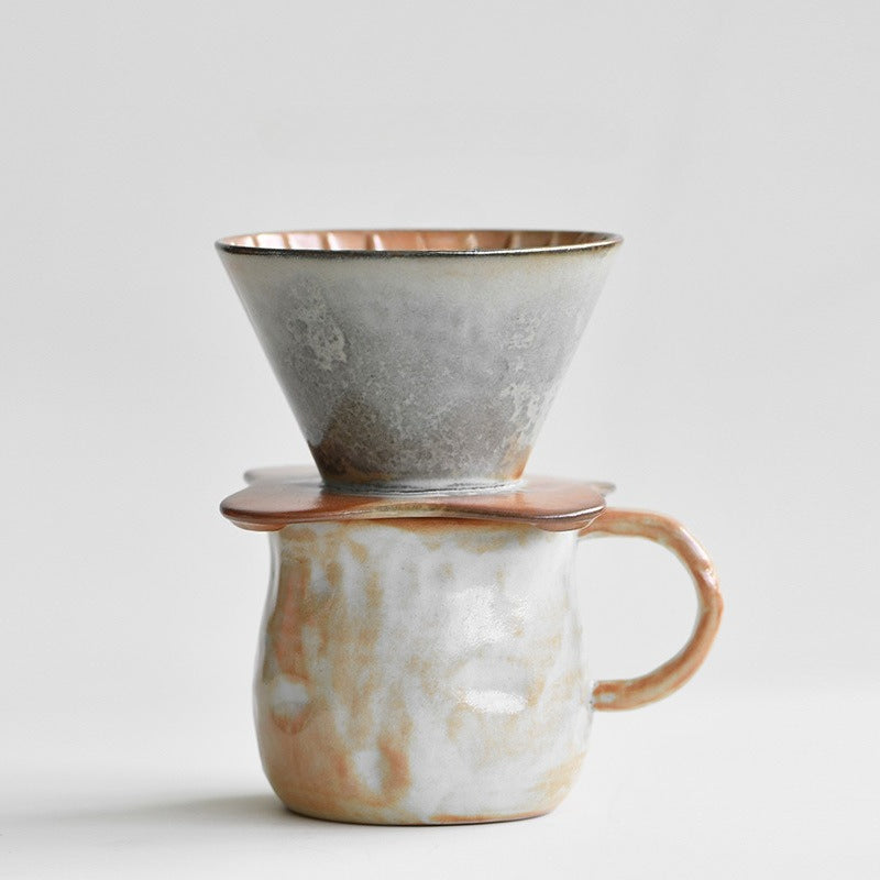 Handcrafted Ceramic Pour Over Coffee Set – Single Serve V60 Style