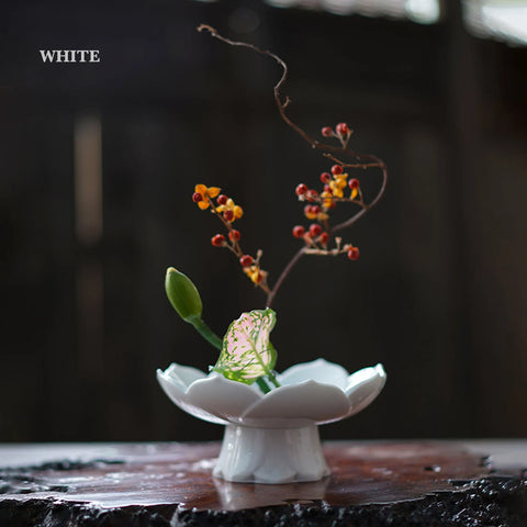 Detachable Mini Ceramic Ikebana Vase/Japanese High Stem Style Flower Arrangement/Snack Plate