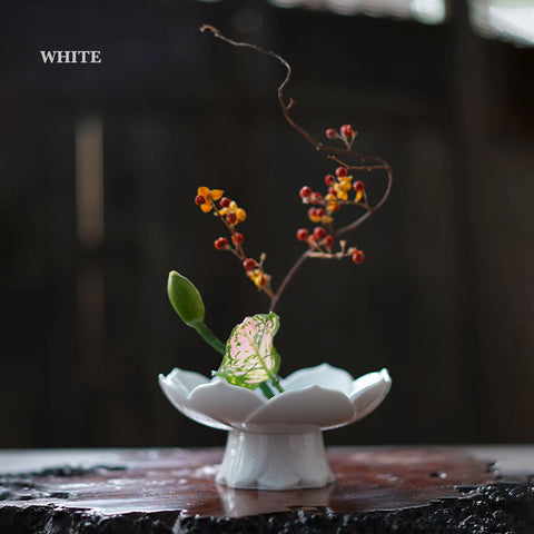 Detachable Mini Ceramic Ikebana Vase/Japanese High Stem Style Flower Arrangement/Snack Plate - theTeaCloud