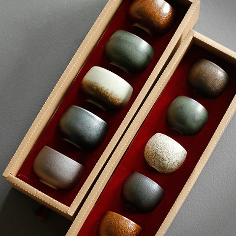 Handmade Colorful Ceramic Teacup Value Set 5 cups - theTeaCloud