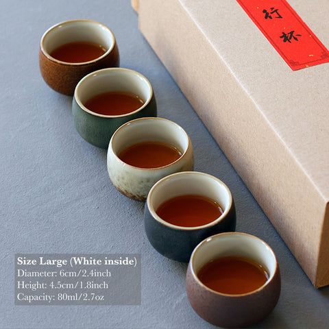 Handmade Colorful Ceramic Teacup Value Set 5 cups - theTeaCloud