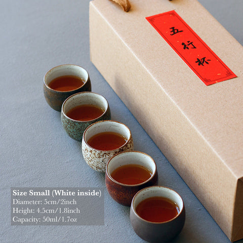 Handmade Colorful Ceramic Teacup Value Set 5 cups - theTeaCloud