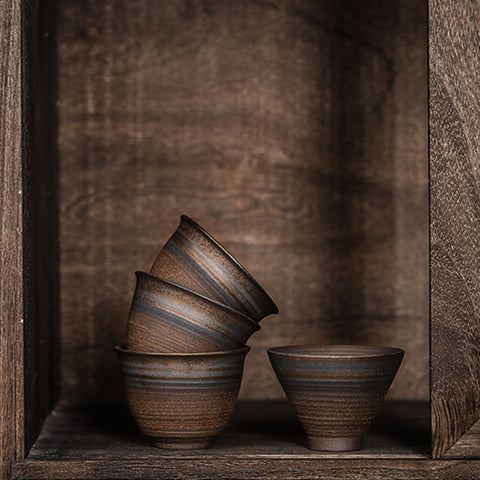 Japanese Style Gilt Glazed Ceramic Teacups, Three Styles - theTeaCloud