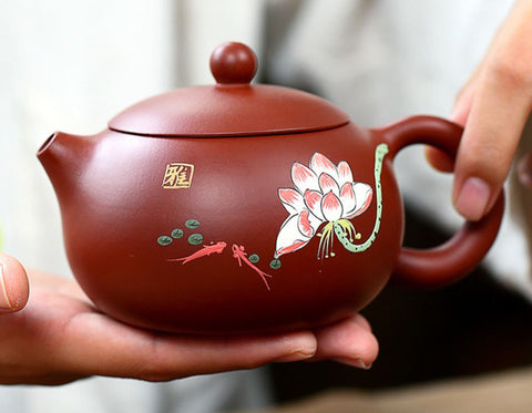 Handmade Yixing Zisha Teapot Set, Traditional Chinese Clay Teapot with Two Tea Cups, Gift Package - theTeaCloud