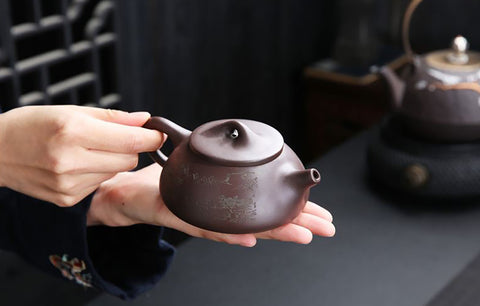 Handmade Dehua Zisha Teapot, Traditional Chinese Purple Clay Teapot, Zisha Teaset Gift Box - theTeaCloud