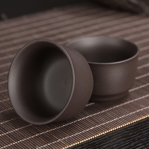 Pairs of Handmade Chinese Zisha Purple Mud Medium Size Tea Cup Combo - theTeaCloud