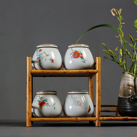 Handmade RUYAO/Ru Kiln Small Size Porcelain Tea Canisters Tea Jars Tea Storage - theTeaCloud