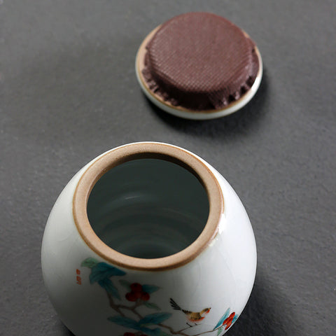 Handmade RUYAO/Ru Kiln Small Size Porcelain Tea Canisters Tea Jars Tea Storage