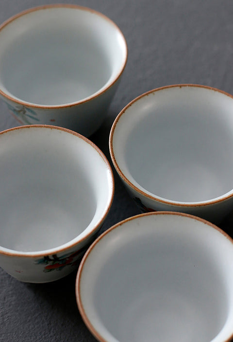 Handmade RUYAO Porcelain Teacup Value Set 5 cups - theTeaCloud