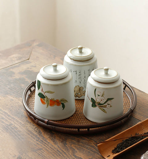 Handmade RUYAO/Ru Kiln Porcelain Tea Canisters Tea Jars Tea Storage 50g