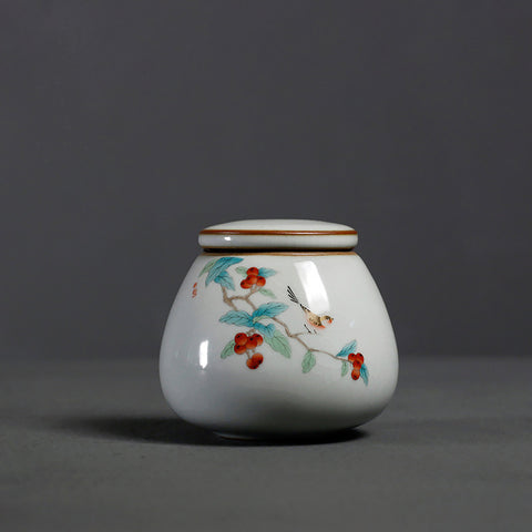 Handmade RUYAO/Ru Kiln Small Size Porcelain Tea Canisters Tea Jars Tea Storage