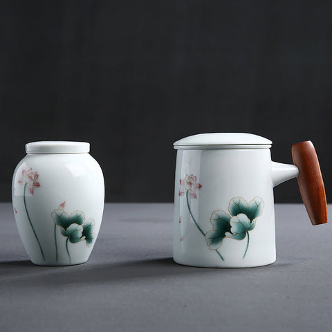 Hand Painted Ceramic Mug and Canister Gift Set - theTeaCloud