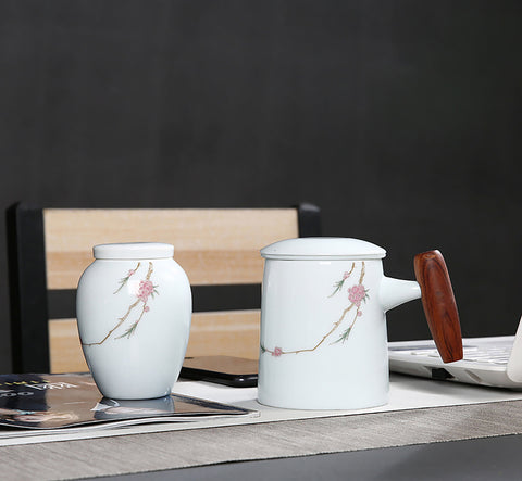 Hand Painted Ceramic Mug and Canister Gift Set - theTeaCloud