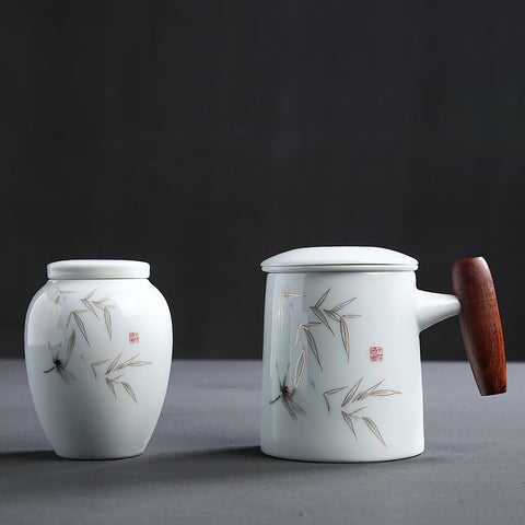 Hand Painted Ceramic Mug and Canister Gift Set - theTeaCloud