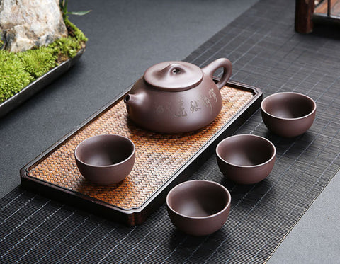 Handmade Dehua Zisha Teapot, Traditional Chinese Purple Clay Teapot, Zisha Teaset Gift Box - theTeaCloud