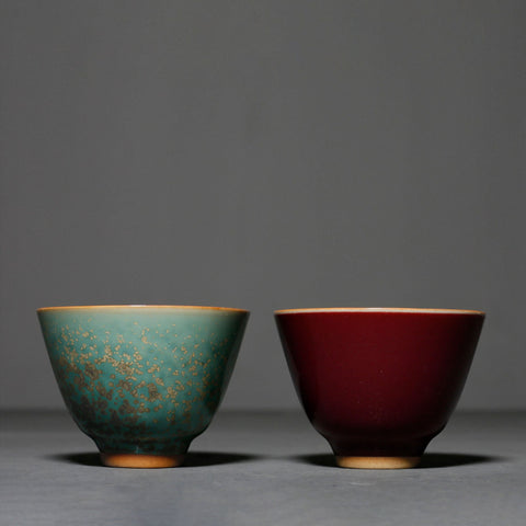 Handmade Ceramic Teacup Set, Chinese Porcelain Teacup Set, Wedding Gift, Couple Cup, Espresso Cup Set - theTeaCloud