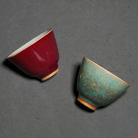 Handmade Ceramic Teacup Set, Chinese Porcelain Teacup Set, Wedding Gift, Couple Cup, Espresso Cup Set - theTeaCloud