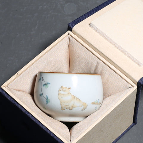 Cat Graphic Ceramic Tea Cup and Sets with Gift Box