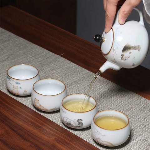 Cat Graphic Ceramic Tea Cup and Sets with Gift Box - theTeaCloud