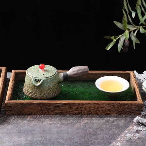Handmade Wood and Glass Serving Tray/ Tea Tray - theTeaCloud