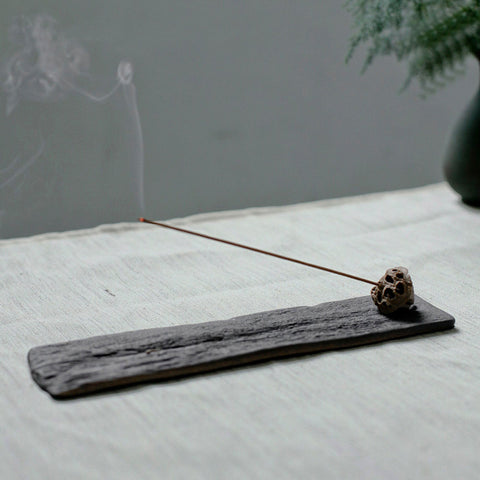 Hand Crafted Pottery Lotus Heart Incense Holder - theTeaCloud