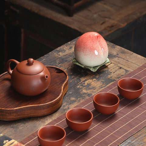Ceramic Peach Tea Cans, Mini Peach Tea Caddy, Table Decor, Birthday Gifts - theTeaCloud