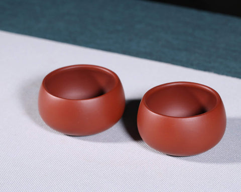Handmade Yixing Zisha Teacup, Big Capacity 50ml, Set of Two - theTeaCloud