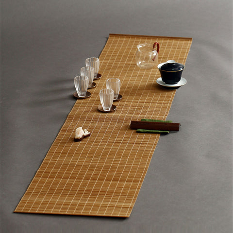 All Natural Handmade Bamboo Tea Mat, Place Mat, Tea Set Accessory in Various Lengths - theTeaCloud