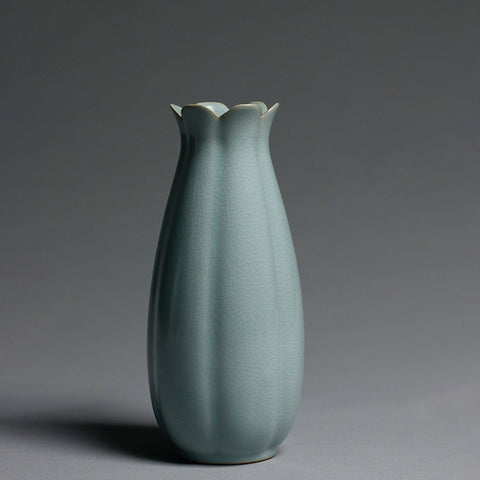 Handmade RUYAO Ceramic Vase, Textured Surface Style - theTeaCloud