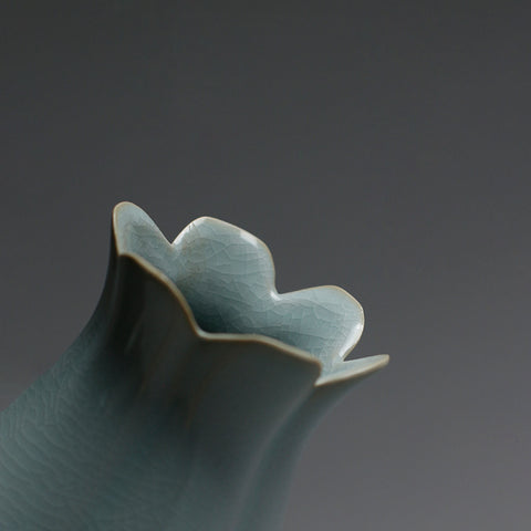 Handmade RUYAO Ceramic Vase, Textured Surface Style - theTeaCloud