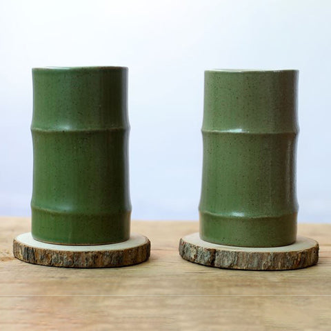 Hand Made Ceramic Bamboo Tea Cup/ Ceramic Bamboo Coffee Mug/ Bamboo Cup - theTeaCloud