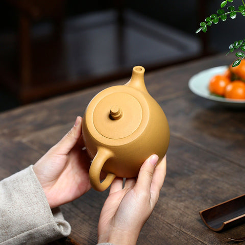 Yixing Zisha Clay Teapot with hand painted graphics, Large Capacity Teapot 500ml/17oz - theTeaCloud