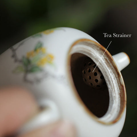 Hand Painted Osmanthus Ceramic Tea Pot, Osmanthus Ceramic Tea Cup - theTeaCloud